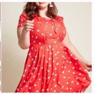 Modcloth - FERVOUR -  Red Sheep Dress Plus 1X